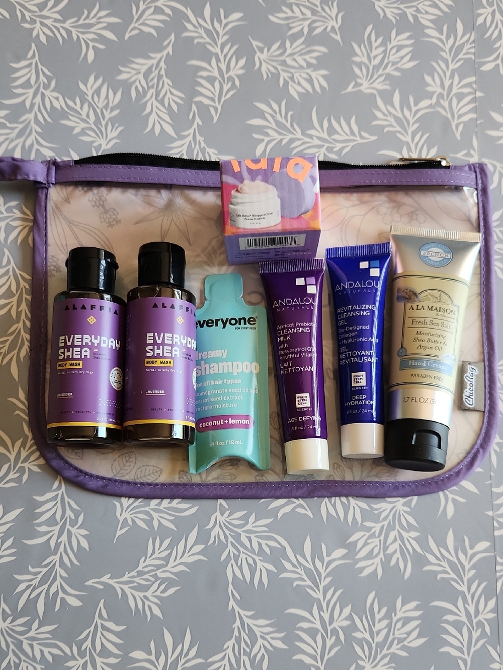 Travel Toiletry Set with Assorted Mini Bath Products In A Reuseable Bag